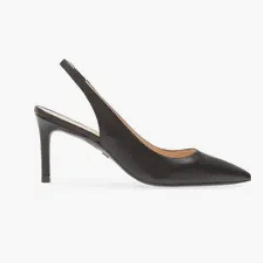 Stuart Weitzman Linsi Pointed Toe Slingback Pump - Size 8 - Black - NEW